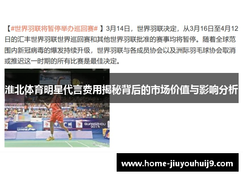 淮北体育明星代言费用揭秘背后的市场价值与影响分析